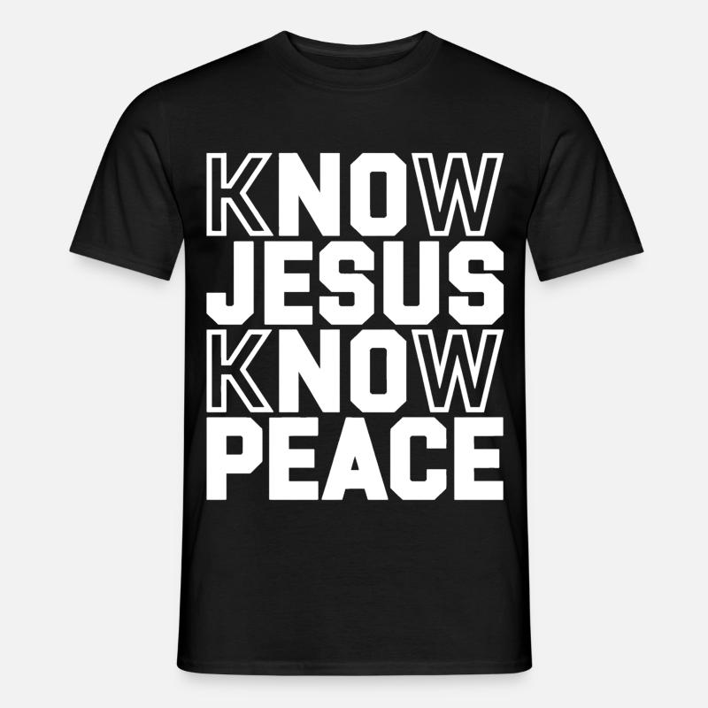 Know Jesus Know Peace - Männer T-Shirt - Schwarz