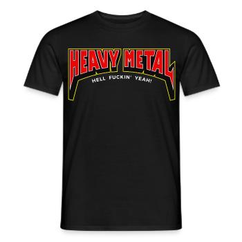 Bannière Logo Heavy Metal Hell yes 3D - T-shirt homme - noir - Devant - AI Model Male 178 light (178cm)