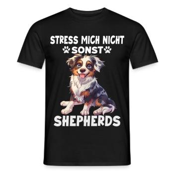 Australian Shepherd Hundebesitzer T Aussie - Männer T-Shirt - Schwarz - Vorne - AI Model Male 178 light (178cm)