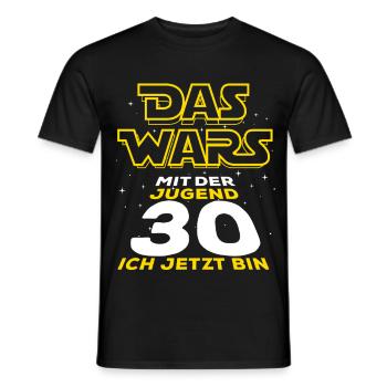 C’est fini avec la jeunesse, j’ai 30 ans maintenant - T-shirt homme - noir - Devant - AI Model Male 178 light (178cm)