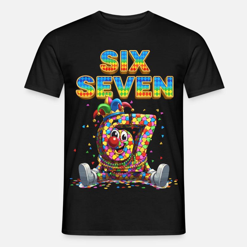 67 six seven Karneval Süß Geschenk - Männer T-Shirt - Schwarz