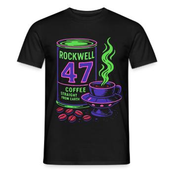 Rockwell 47 Neon Coffee Art - Men's T-Shirt - black - Front - AI Model Male 178 light (178cm)