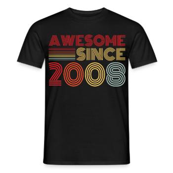 Vintage 2008 Retro Birthday Gift 2008 - Men's T-Shirt - black - Front - AI Model Male 178 light (178cm)