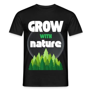 Mit der Natur wachsen - Männer T-Shirt - Schwarz - Vorne - AI Model Male 178 light (178cm)
