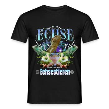 Lizard Y2K Bootleg - Men's T-Shirt - black - Front - AI Model Male 178 light (178cm)