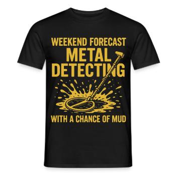 Wochenendvorhersage Metallerkennung Spaß - Männer T-Shirt - Schwarz - Vorne - AI Model Male 178 light (178cm)
