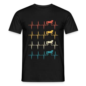 Retro Pferd Herzschlagpferd - Männer T-Shirt - Schwarz - Vorne - AI Model Male 178 light (178cm)