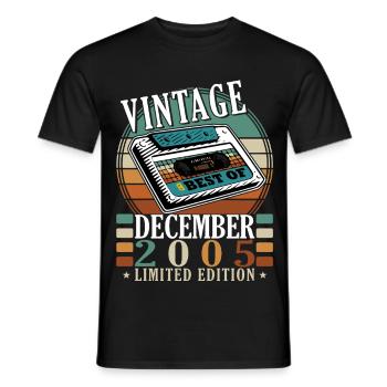 Édition limitée Vintage décembre 2005 - T-shirt homme - noir - Devant - AI Model Male 178 light (178cm)