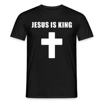 Jesus Is King Minimal Cross Design - Männer T-Shirt - Schwarz - Vorne - AI Model Male 178 light (178cm)