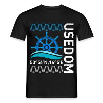 Insel USEDOM Ostsee Usedom Urlaub Lustiges - Männer T-Shirt - Schwarz - Vorne - AI Model Male 178 light (178cm)