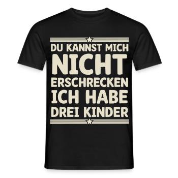 3 enfants Maman Maman Papa Père - T-shirt homme - noir - Devant - AI Model Male 178 light (178cm)