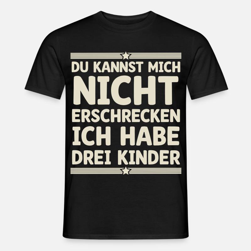 3 Kinder Mama Mutter Papa Vater - Männer T-Shirt - Schwarz