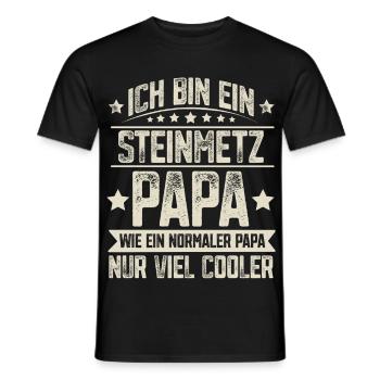  Steinmetz Papa - Männer T-Shirt - Schwarz - Vorne - AI Model Male 178 light (178cm)