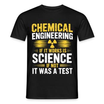 Funny Chemical Engineer Science Humor Logic - Men's T-Shirt - black - Front - AI Model Male 178 light (178cm)