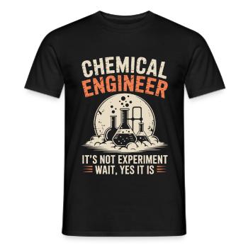 L’humour dans l’expérience d’un fier ingénieur chimiste - T-shirt homme - noir - Devant - AI Model Male 178 light (178cm)