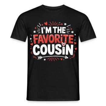 I'm the favorite cousin - Men's T-Shirt - black - Front - AI Model Male 178 light (178cm)