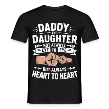 Vater und Tochter: Herzverbindung - Männer T-Shirt - Schwarz - Vorne - AI Model Male 178 light (178cm)