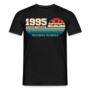 30th Birthday 1995 Vintage 1995 Retro Sunset - Men's T-Shirt - black - Front - AI Model Male 178 light (178cm)