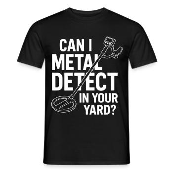 Puis-je détecter les métaux dans votre jardin Chasseur de trésors ? - T-shirt homme - noir - Devant - AI Model Male 178 light (178cm)