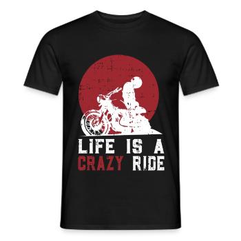 Life is a crazy ride - Men's T-Shirt - black - Front - AI Model Male 178 light (178cm)