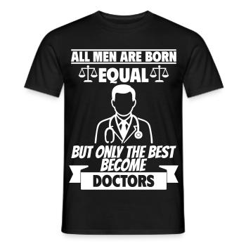 Tous les hommes naissent égaux, docteur - T-shirt homme - noir - Devant - AI Model Male 178 light (178cm)