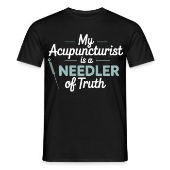Praticien certifié en MTC Compétence Experte en Diagnostic - T-shirt homme - noir - Devant - AI Model Male 178 light (178cm)