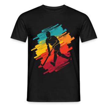 Field Hockey Hockey Player Retro Men Hockey Boy - Men's T-Shirt - black - Front - AI Model Male 178 light (178cm)