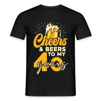 40 years of Cheers and Beers - Men's T-Shirt - black - Front - AI Model Male 178 light (178cm)