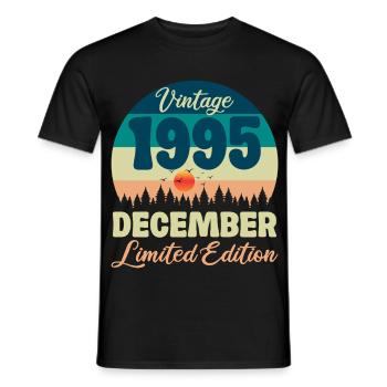 30. Geburtstag 30 Jahre Dezember 1995 Geschenkidee - Männer T-Shirt - Schwarz - Vorne - AI Model Male 178 light (178cm)