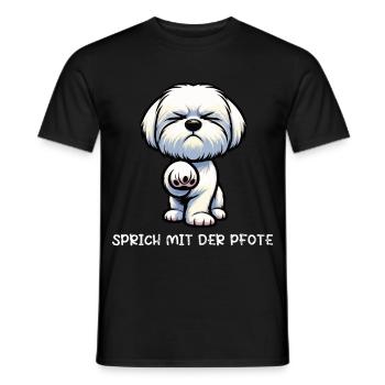 Parle à la pave propriétaire maltese - T-shirt homme - noir - Devant - AI Model Male 178 light (178cm)