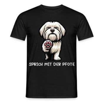 Parle à la pave propriétaire maltese - T-shirt homme - noir - Devant - AI Model Male 178 light (178cm)
