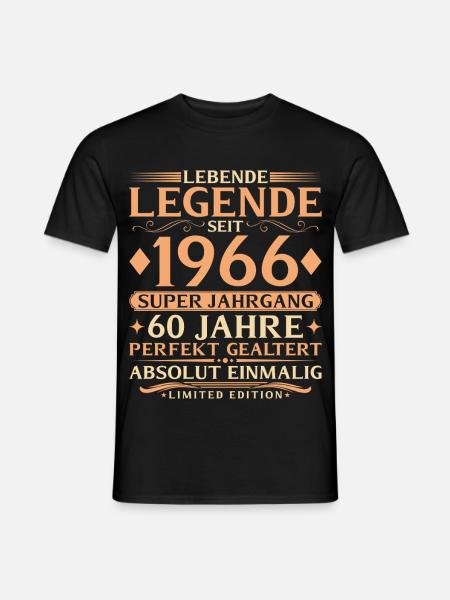 Baujahr 1966 Super Jahrgang 60. Geburtstag - Männer T-Shirt - Schwarz