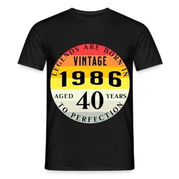 40 Geburtstag Legends Born 1986 Vintage - Männer T-Shirt - Schwarz - Vorne - AI Model Male 178 light (178cm)