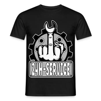 Majeur Doigt Puant 24h Service Design Gris - T-shirt homme - noir - Devant - AI Model Male 178 light (178cm)
