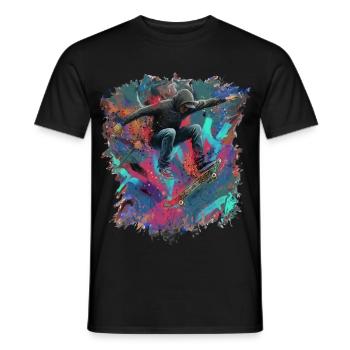 Skateboarding - T-shirt homme - noir - Devant - AI Model Male 178 light (178cm)
