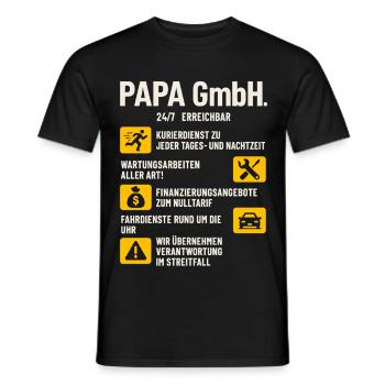 Father Being Sayings Dad Gmbh Best Dad Gifts - Men's T-Shirt - black - Front - AI Model Male 178 light (178cm)