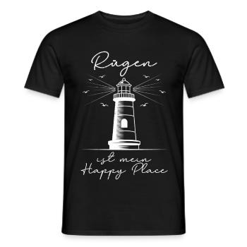 Island RÜGEN IS MY HAPPY PLACE Funny - Men's T-Shirt - black - Front - AI Model Male 178 light (178cm)