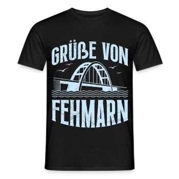 Ostsee Urlaub GRÜßE VON FEHMARN Lustiges - Männer T-Shirt - Schwarz - Vorne - AI Model Male 178 light (178cm)