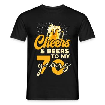 70 Jahre Cheers & Beers - Männer T-Shirt - Schwarz - Vorne - AI Model Male 178 light (178cm)