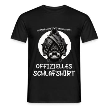 Official Sleeping Shirt Bat Bats - Men's T-Shirt - black - Front - AI Model Male 178 light (178cm)