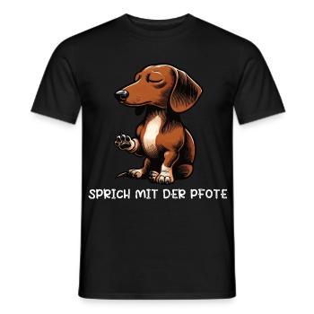 Sprich mit der Pfote Dackel Dackelbesitzer Teckel - Männer T-Shirt - Schwarz - Vorne - AI Model Male 178 light (178cm)