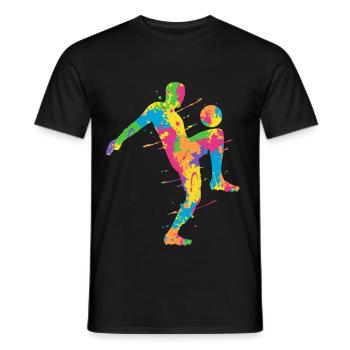 Soccer colorful Soccer Men Kids Soccer - Men's T-Shirt - black - Front - AI Model Male 178 light (178cm)