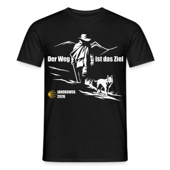 Buen Camino 2026 | The Camino de Santiago The journey is the goal - Men's T-Shirt - black - Front - AI Model Male 178 light (178cm)