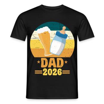 Papa 2026 Futur Papa Annonce de Bébé Futur Père - T-shirt homme - noir - Devant - AI Model Male 178 light (178cm)