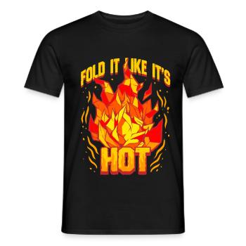 Origami Fold It Like Its Hot - Men's T-Shirt - black - Front - AI Model Male 178 light (178cm)