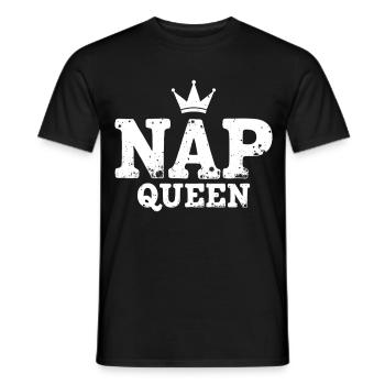 Nap Queen Saying for Late Risers - Men's T-Shirt - black - Front - AI Model Male 178 light (178cm)