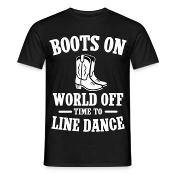 Bottes sur - Du monde hors Tome à la danse de ligne - T-shirt homme - noir - Devant - AI Model Male 178 light (178cm)