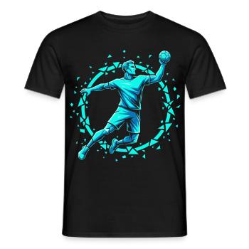 Cadeau d’entraînement à la chaleur passion du handball - T-shirt homme - noir - Devant - AI Model Male 178 light (178cm)