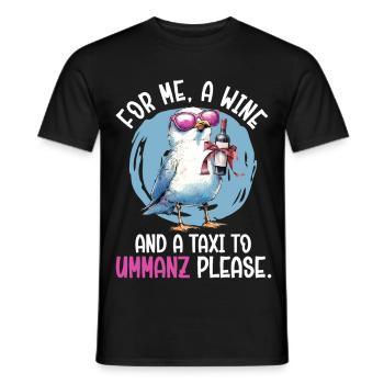 Mer Baltique POUR MOI, UN VIN ET UN TAXI VERS - T-shirt homme - noir - Devant - AI Model Male 178 light (178cm)