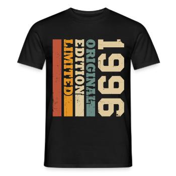 Original 1996 Vintage Vintage Birthday Retro - Men's T-Shirt - black - Front - AI Model Male 178 light (178cm)